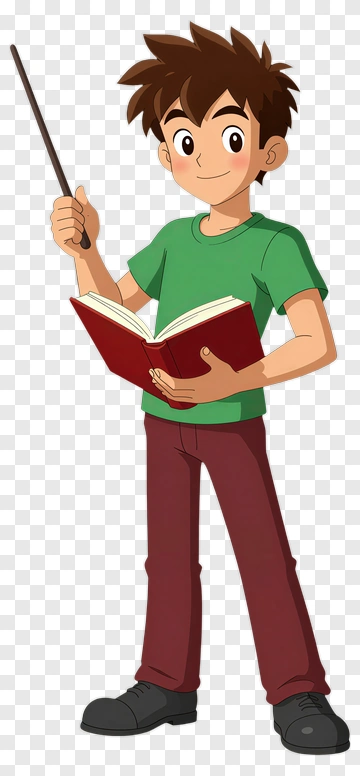 Cartoon Teacher Holding A Book PNG