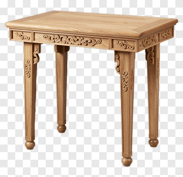 Wooden Table With Decorative Legs PNG