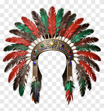 Feathered Native American Headdress PNG