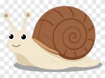 Cartoon Snail With A Brown Shell PNG