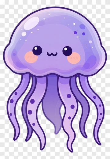 Cute Cartoon Jellyfish PNG