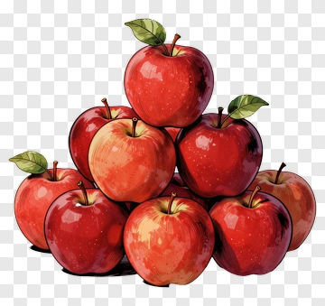 Colorful Stack Of Red Apples PNG
