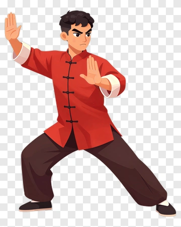 Martial Artist In Red Uniform PNG