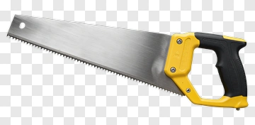 Hand Saw With Yellow Handle PNG