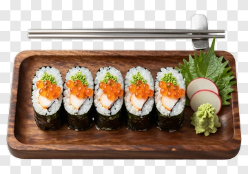 Sushi Platter With Salmon And Ikura PNG