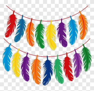 Colorful Feather Garland PNG
