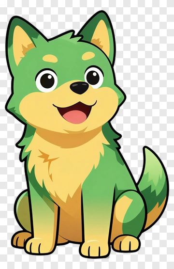Cartoon Dog Sitting With A Happy Expression PNG