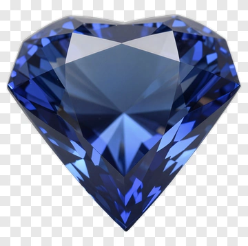 Blue Heart-Shaped Gemstone PNG
