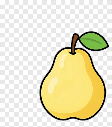 Cartoon Yellow Pear With Leaf PNG