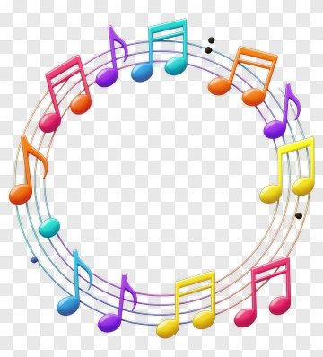Colorful Musical Notes In A Circle PNG