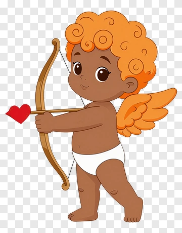 Cartoon Cupid Holding A Bow And Arrow PNG