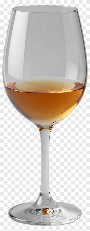 Wine Glass With Amber Liquid PNG