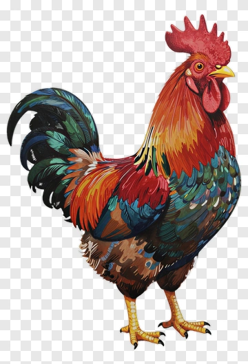 Colorful Rooster PNG