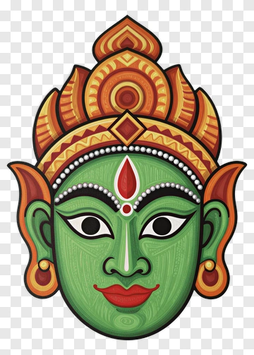 Colorful Traditional Indian Mask PNG