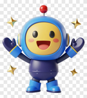 Cartoon Robot Character Smiling And Celebrating PNG
