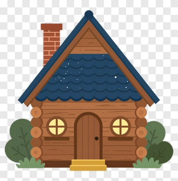 Cartoon Log Cabin PNG