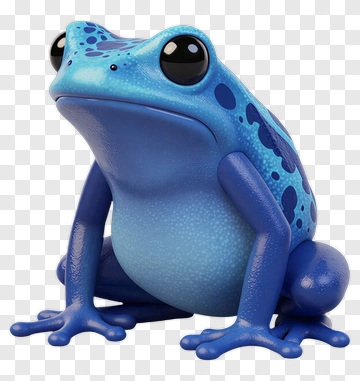 3D Blue Frog PNG