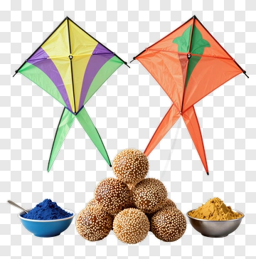 Colorful Kites And Traditional Indian Sweets PNG