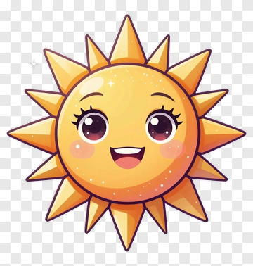 Cartoon Sun With A Happy Face PNG