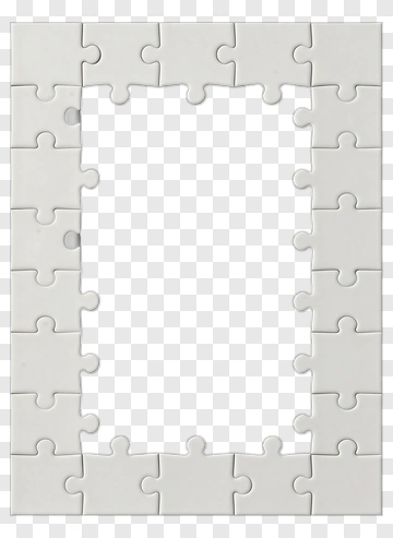 White Puzzle Frame PNG