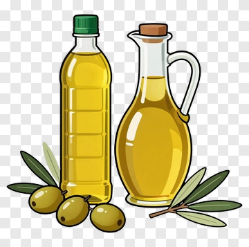Olive Oil Bottles With Olives PNG