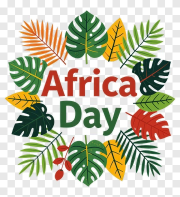Africa Day Celebration With Tropical Leaves PNG