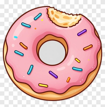 Pink Donut With Sprinkles PNG