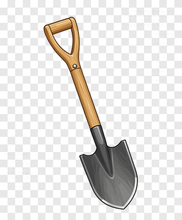 Garden Shovel With Wooden Handle PNG