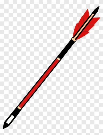 Red Arrow With Feathers PNG