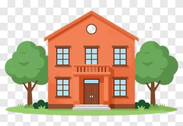 Cartoon House Surrounded By Trees PNG