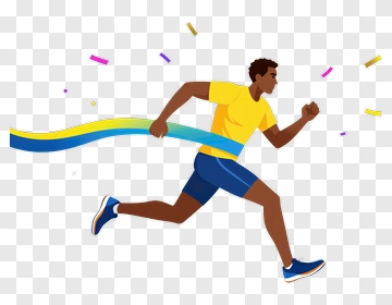 Runner Crossing The Finish Line PNG