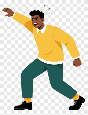 Angry Man Gesturing In A Yellow Sweater PNG