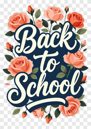 Back To School Floral Design PNG