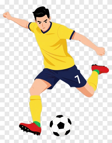 Football Player Kicking A Soccer Ball PNG