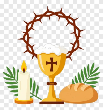Communion Elements With Chalice And Bread PNG
