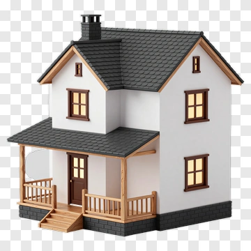 Wooden House Model PNG