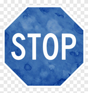 Blue Stop Sign PNG