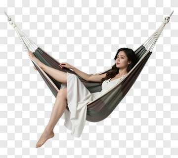 Woman Relaxing In A Hammock PNG