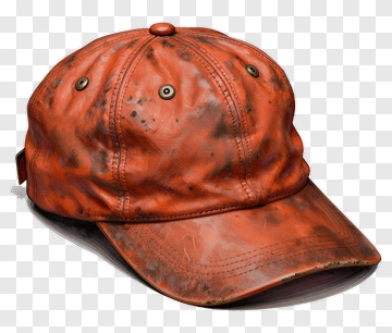 Worn Orange Baseball Cap PNG