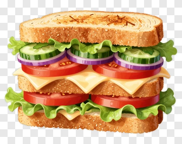 Layered Vegetable Sandwich PNG