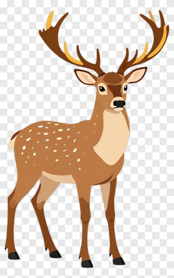 Cartoon Deer With Antlers PNG