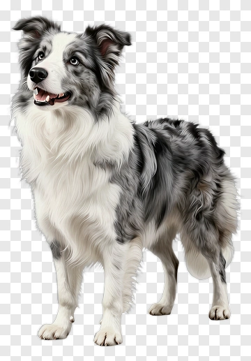 Border Collie Dog Standing Proudly PNG