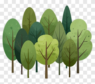 Colorful Tree Cluster PNG