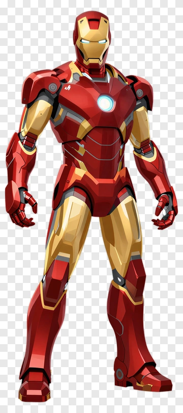 Iron Man In Red And Gold Armor PNG
