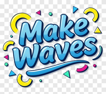 Make Waves Text Design PNG
