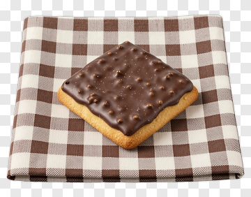 Chocolate Cookie On A Checkered Cloth PNG