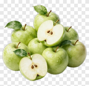 Green Apples Pile With Sliced Apple PNG