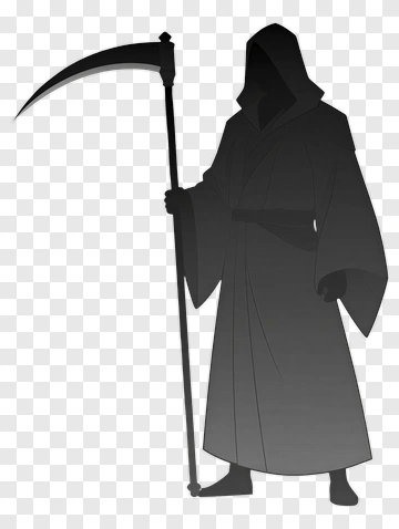 Silhouette Grim Reaper Holding A Scythe PNG