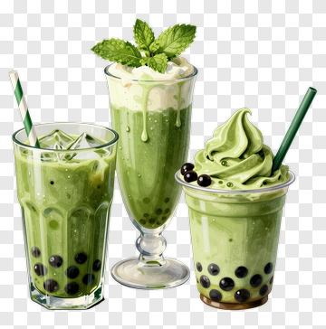 Matcha Green Tea Drinks PNG