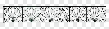 Decorative Wrought Iron Fence Panel PNG